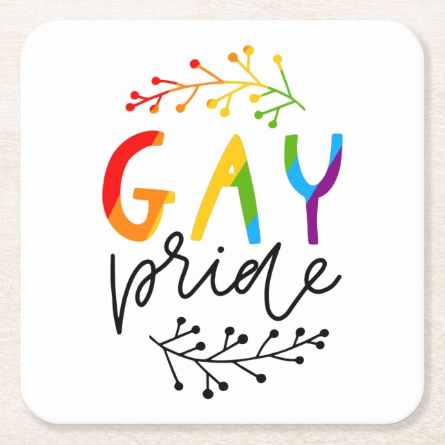Dessous-de-verre Carré En Papier Gay pride (Devant)