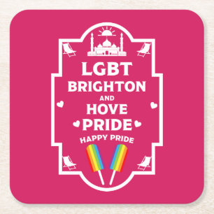 Dessous-de-verre Carré En Papier Gay pride Brighton
