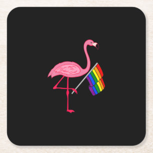 Dessous-de-verre Carré En Papier gay pride rose flamant lgbt mois de la fierté