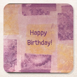 Dessous-de-verre Carré En Papier Gel Carré violet et or Dessous de verre papier