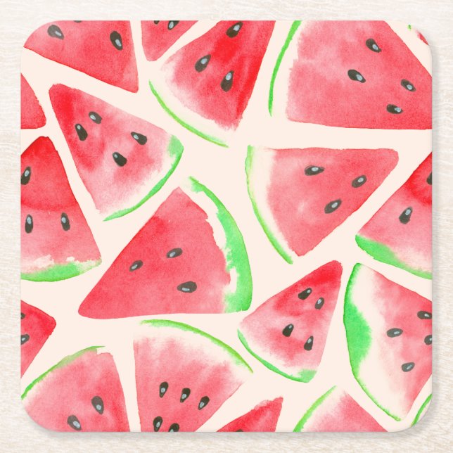 Dessous-de-verre Carré En Papier Gel Mousepad, Aquarelle (Devant)