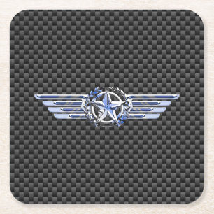 Dessous-de-verre Carré En Papier General Private Air Pilot Chrome Comme Star Wings