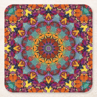 Dessous-de-verre Carré En Papier Geometric Mandala Purple Blue Design-64351