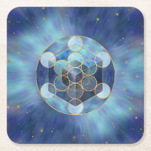 Dessous-de-verre Carré En Papier Géométrie sacrée du cube de Metatron