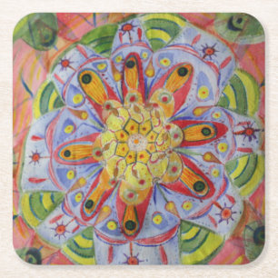 Dessous-de-verre Carré En Papier Géométrie sacrée Mandala Dessous de verre Carrés p