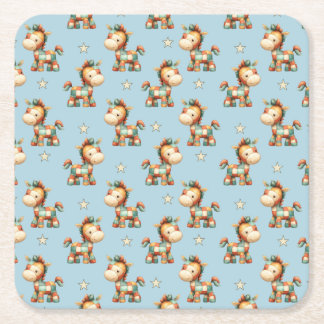 Dessous-de-verre Carré En Papier Giddy-Up Patchwork Pony Birthday