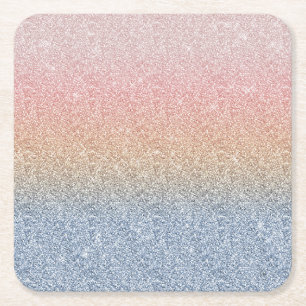Dessous-de-verre Carré En Papier Girly Blush Rose Gold Blue ombre