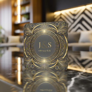 Dessous-de-verre Carré En Papier Glam Art Deco Mariage V3 ID1033