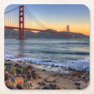 Dessous-de-verre Carré En Papier Golden gate bridge de traînée de San Francisco B