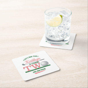 Dessous-de-verre Carré En Papier Golf PAR-TEE 2e anniversaire