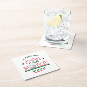 Dessous-de-verre Carré En Papier Golf PAR-TEE 4e anniversaire