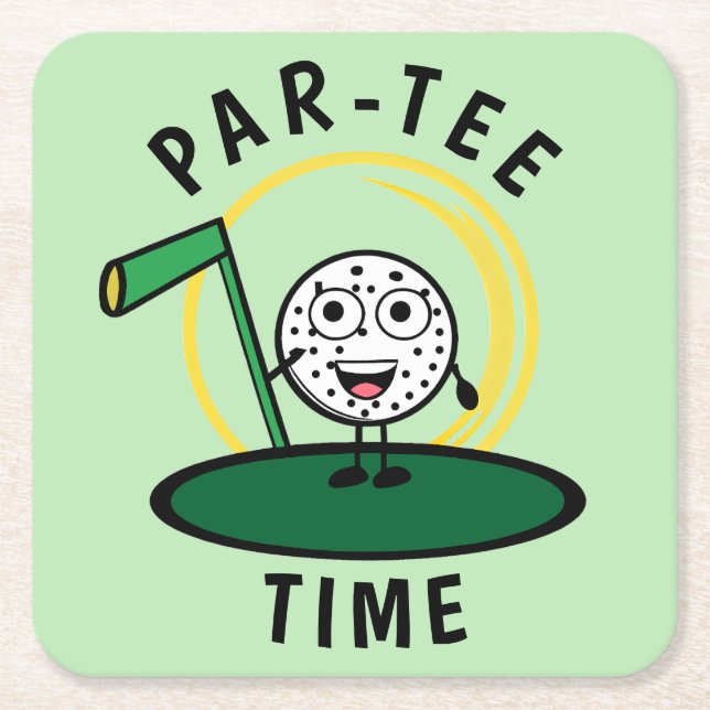 Dessous-de-verre Carré En Papier Golfers Par-Tee Time (Devant)