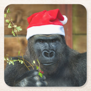 Dessous-de-verre Carré En Papier Gorilla Festive Cheer Unleashed
