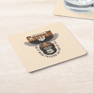 Dessous-de-verre Carré En Papier Gorille Américain Moto Biker Vintage Aigle