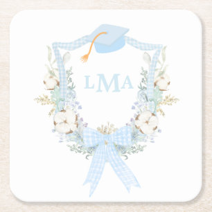 Dessous-de-verre Carré En Papier Graduation En vichy Monogramme du sud de Preppy
