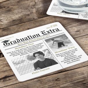 Dessous-de-verre Carré En Papier Graduation Photo Moderne Cool Fun Faits