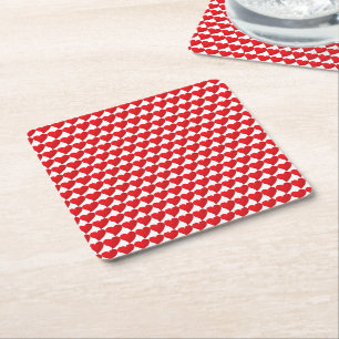 Dessous-de-verre Carré En Papier Grand Cœur Rouge, Amour, fête de la Saint-Valentin