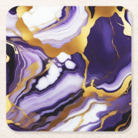 Gras Trendy violet jaune or faux marbre