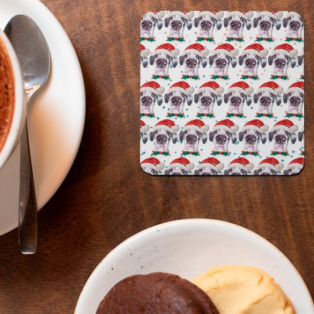 Dessous-de-verre Carré En Papier Great Dane Chien race Étoiles de Noël (Créateur téléchargé)