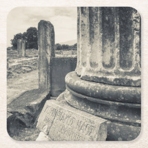 Dessous-de-verre Carré En Papier Grèce, ruines d'une ville antique