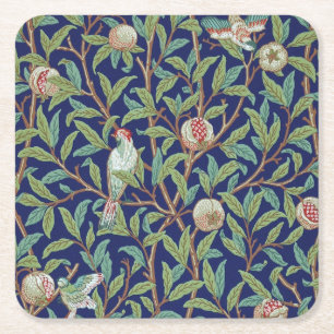Dessous-de-verre Carré En Papier Grenade et petit oiseau, William Morris