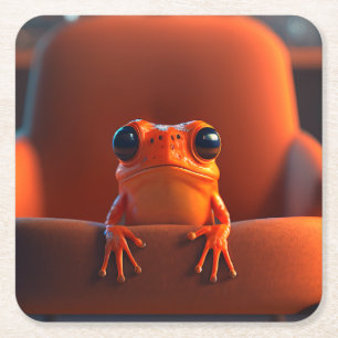 Dessous-de-verre Carré En Papier Grenouille orange
