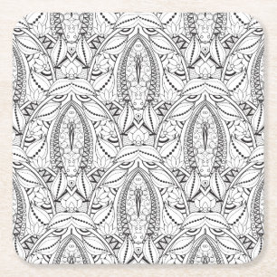 Dessous-de-verre Carré En Papier Griffonnage tribal abstrait