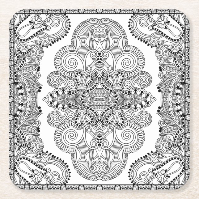 Dessous-de-verre Carré En Papier Griffonnage unique (Devant)