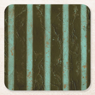 Dessous-de-verre Carré En Papier Grille contemporaine d'air de turquoise