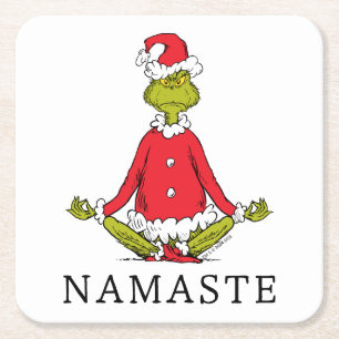 Dessous-de-verre Carré En Papier Grinch Namaste Père Noël