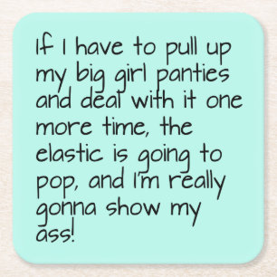 Dessous-de-verre Carré En Papier Grosses culottes de filles turquoise