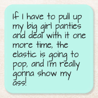 Dessous-de-verre Carré En Papier Grosses culottes de filles turquoise