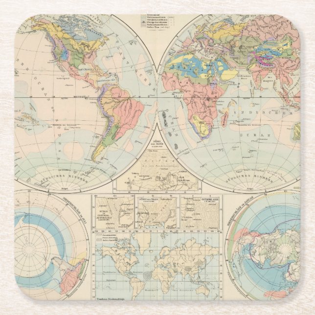 Dessous-de-verre Carré En Papier Grund u Boden - carte d'atlas de sol (Devant)