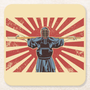Dessous-de-verre Carré En Papier Guerrier de Ninja