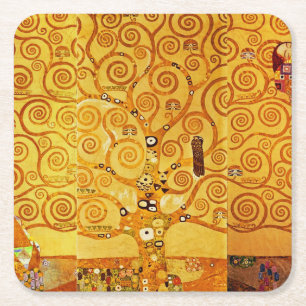 Dessous-de-verre Carré En Papier Gustav Klimt Arbre de Vie : Symboliste Art Nouveau