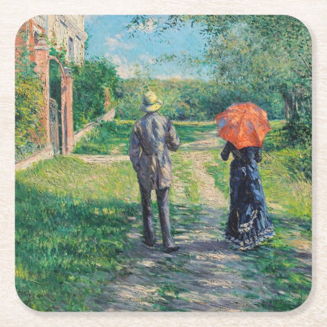 Dessous-de-verre Carré En Papier Gustave Caillebotte - Le Chemin montant (Devant)
