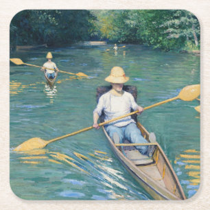 Dessous-de-verre Carré En Papier Gustave Caillebotte - Skiffs on the Yerres