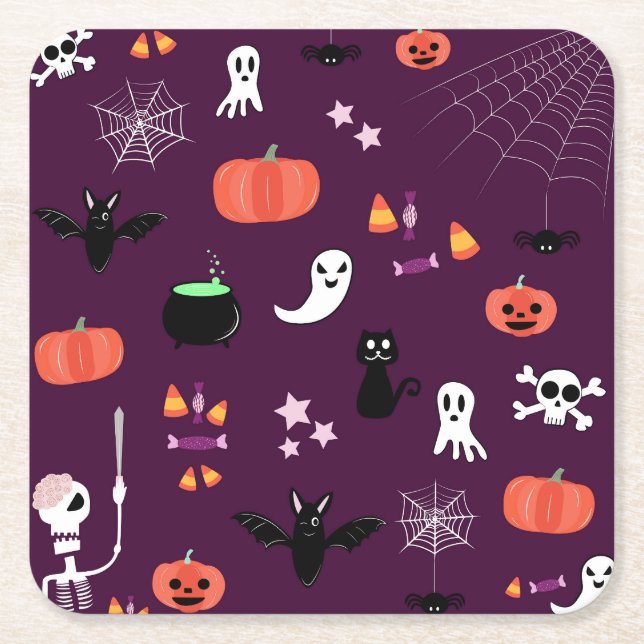 Dessous-de-verre Carré En Papier Halloween (Devant)