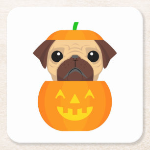 Dessous-de-verre Carré En Papier Halloween Pugkin