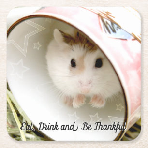 Dessous-de-verre Carré En Papier Hammyville - Cute Hamster