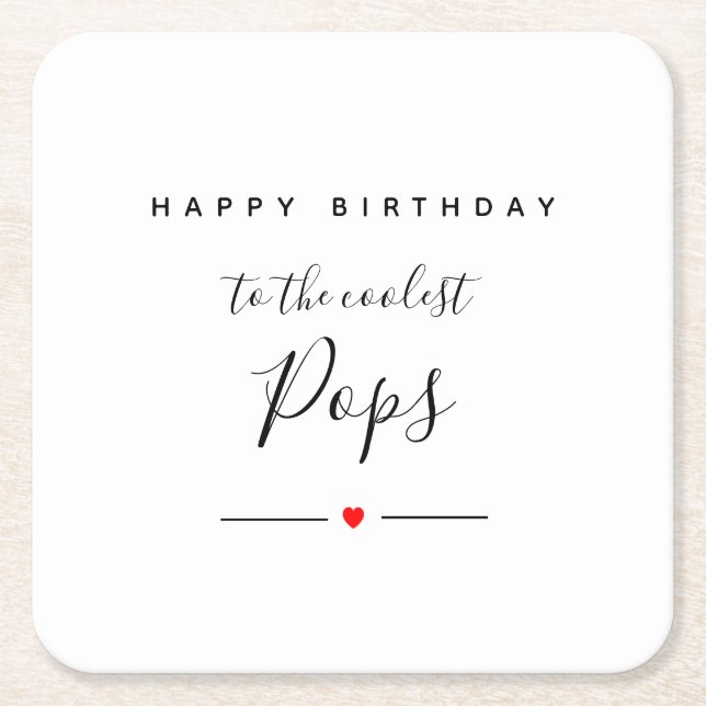 Dessous-de-verre Carré En Papier happhday to coolé pops (Devant)