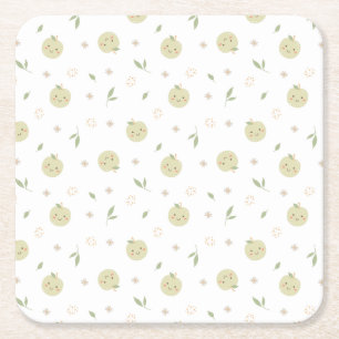 Dessous-de-verre Carré En Papier Happy Apples Motif - Dessous de verre papier