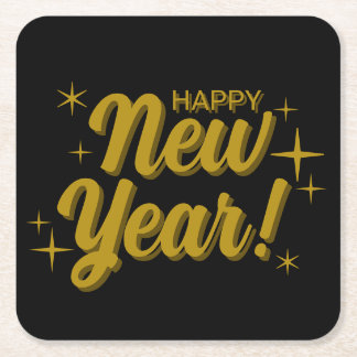 Dessous-de-verre Carré En Papier Happy New Years Coaster