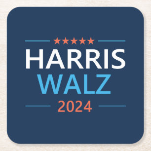 Dessous-de-verre Carré En Papier Harris Walz 2024 pour le président