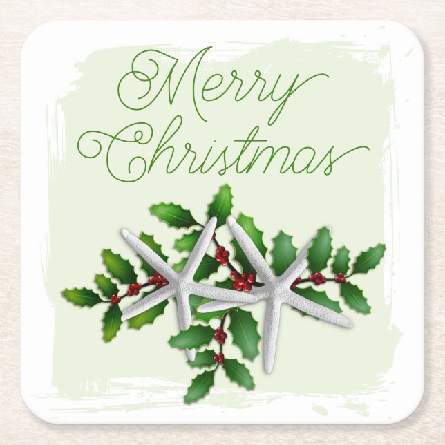 Dessous-de-verre Carré En Papier Hawaiian Christmas Starfish Drink Coasters (Devant)