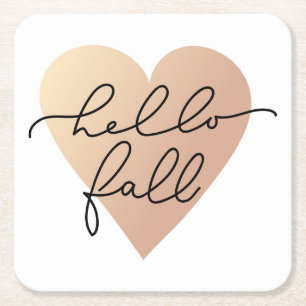 Dessous-de-verre Carré En Papier Hello Fall Love Heart