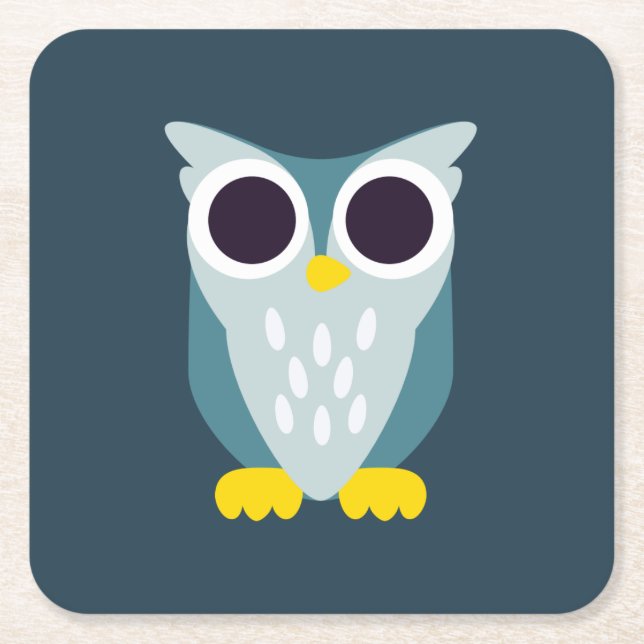 Dessous-de-verre Carré En Papier Henry le hibou (Devant)