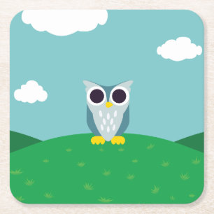 Dessous-de-verre Carré En Papier Henry le hibou