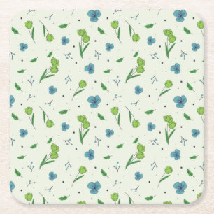 Dessous-de-verre Carré En Papier Hibiscus Aquarelle Botanique Floraison transparent