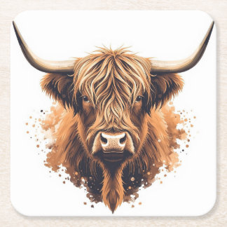 Dessous-de-verre Carré En Papier Highland Coo Coaster